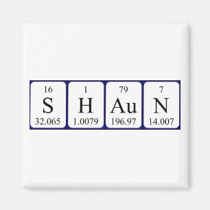 Shaun Periodisk bord namn magnet