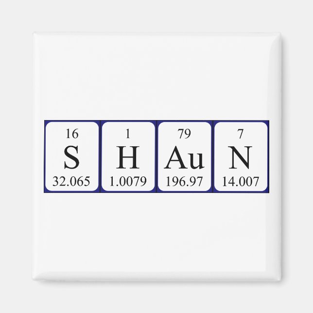 Shaun Periodisk bord namn magnet (Framsidan)