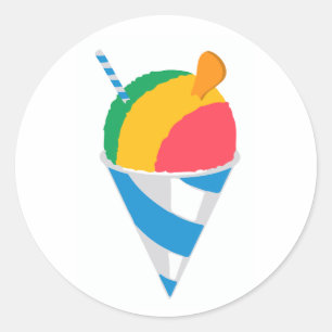 Shave Ice Cone Rainbow Runt Klistermärke