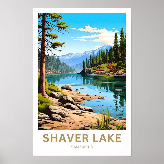 Shaver Sjö California Travel Print Poster (Framsidan)