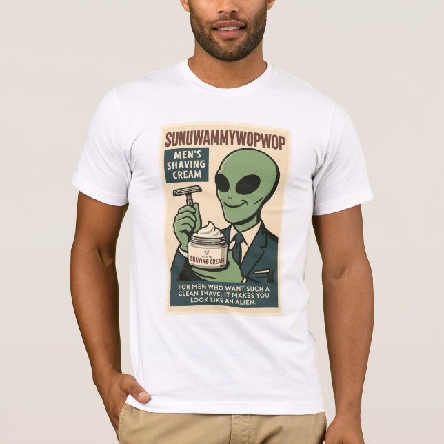 Shaving Cream Roswell Utomjordingars Retro T Shirt (Framsida)