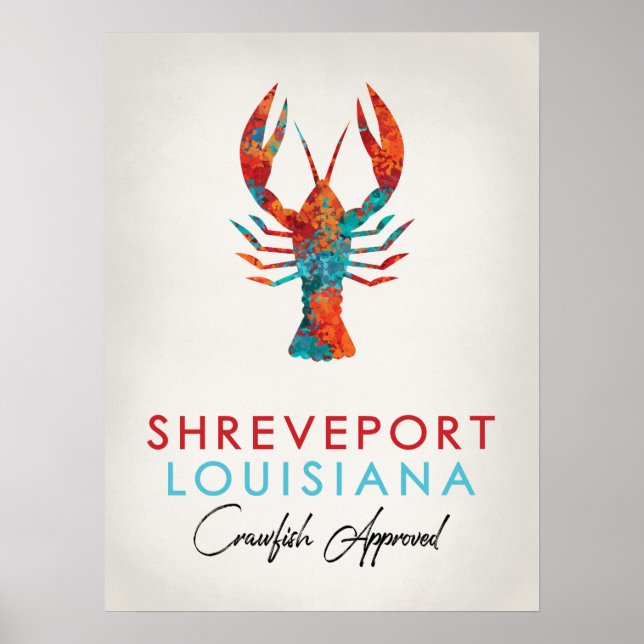 Shavslöjport Louisiana Kräftor Bright Poster (Framsidan)