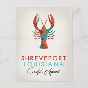 Shavslöjport Louisiana Kräftor Bright Vykort