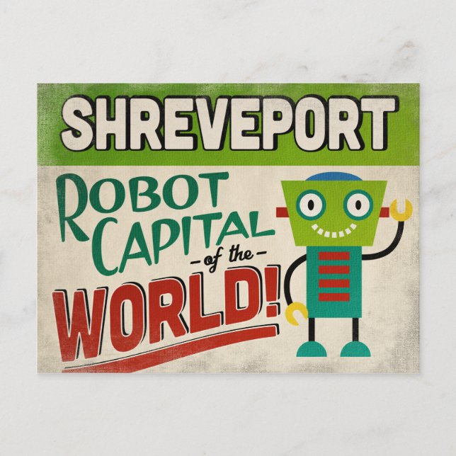 Shavslöjport Louisiana Robot - Lustig Vintage Vykort (Framsida)