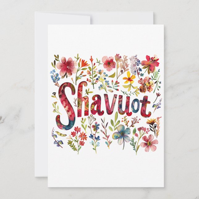 Shavuot - Blommig Shavuot-design Inbjudningar (Framsida)