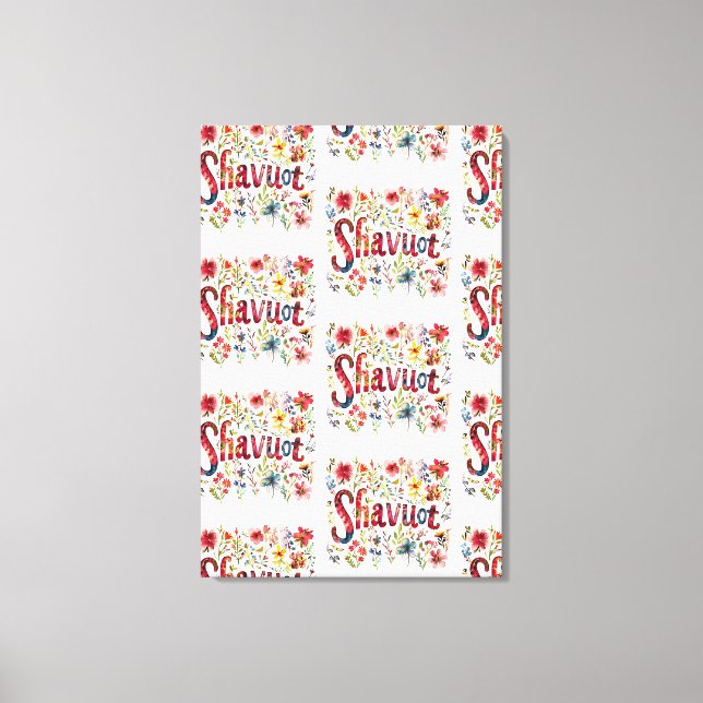 Shavuot - Blommigt Shavuot Design Canvastryck (Framsida)