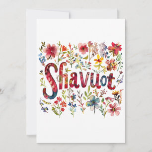Shavuot - Blommigt Shavuot Design Julkort