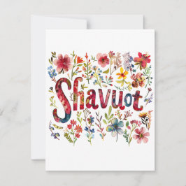 Shavuot - Blommigt Shavuot Design Tack Kort