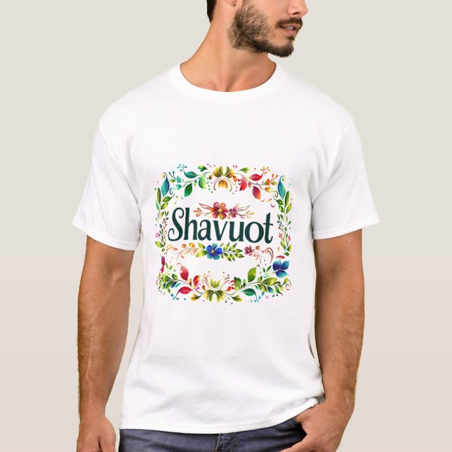 Shavuot - Colorful Shavuot Festival Firande T Shirt (Framsida)