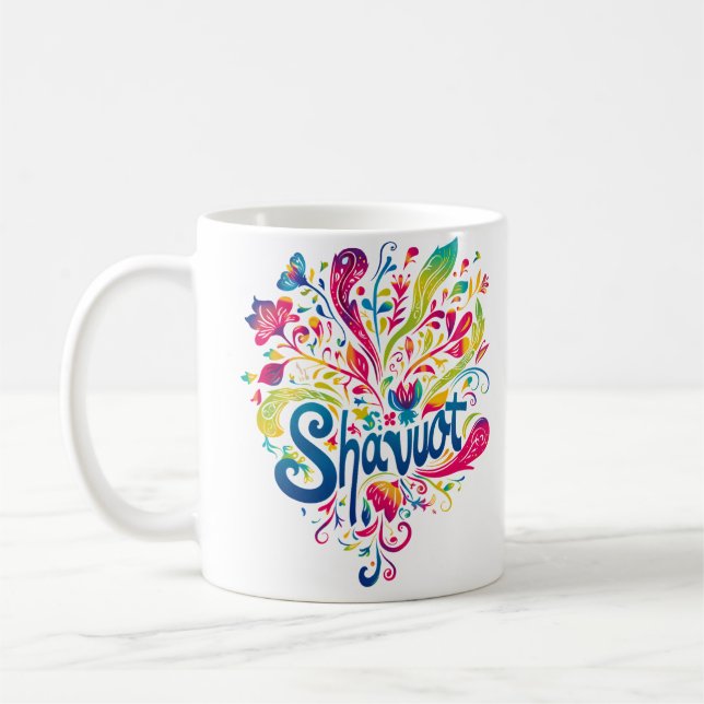Shavuot - Colorful Shavuot Firande Kaffemugg (Vänster)