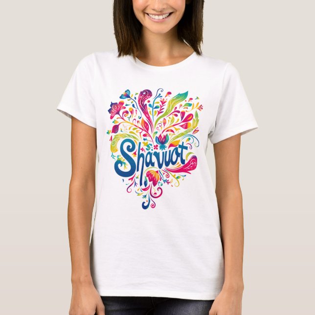 Shavuot - Colorful Shavuot Firande T Shirt (Framsida)