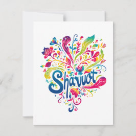 Shavuot - Colorful Shavuot Firande Tack Kort