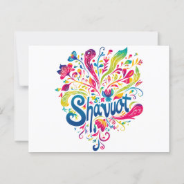 Shavuot - Colorful Shavuot Firande Vykort