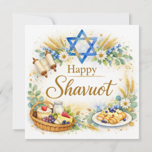 Shavuot Grattiskort Davidsstjärna, Blå Judisk