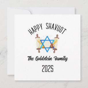 Shavuot Jewish Personlig Family Namn Julkort