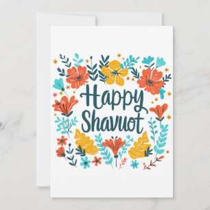 Shavuot - Lycklig Shavuot Firande med blommor Julkort