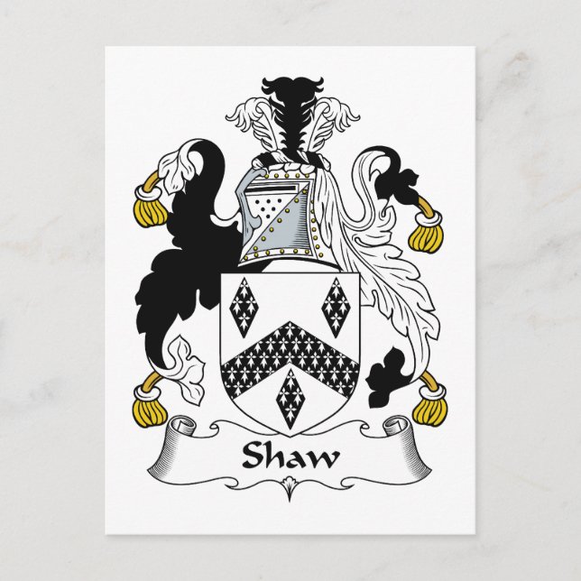Shaw Family Crest Vykort (Framsida)