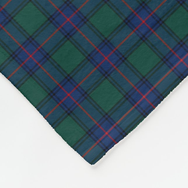 Shaw Klan Royal Blue och Grönt Tartan Fleecefilt (Hörn)