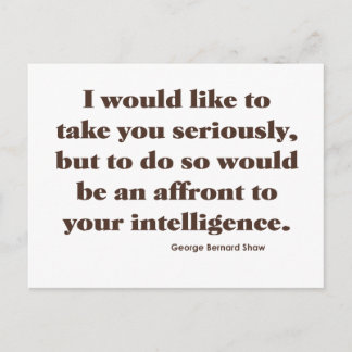 Shaw on Intelligence Vykort