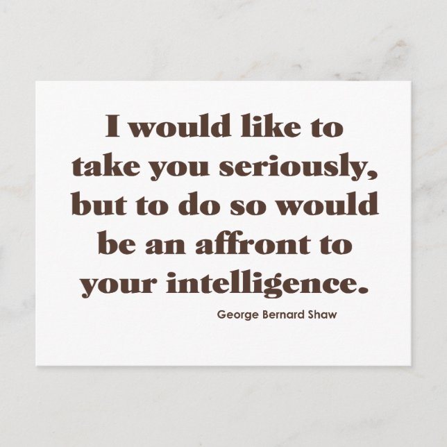 Shaw on Intelligence Vykort (Framsida)