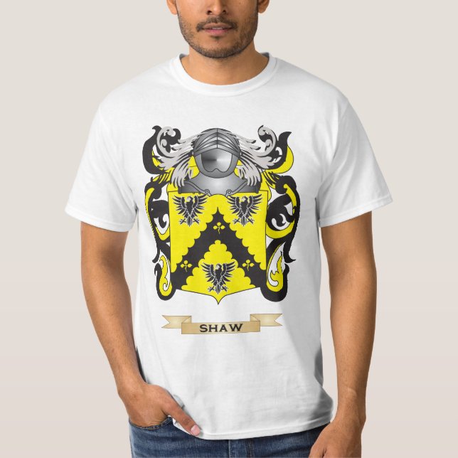 Shaw vapensköld (familjvapenskölden) t shirt (Framsida)