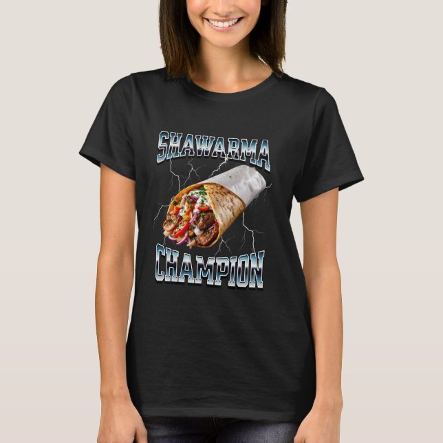 Shawarma Champion Doner Kebab Eating Tävling Winne T Shirt (Framsida)