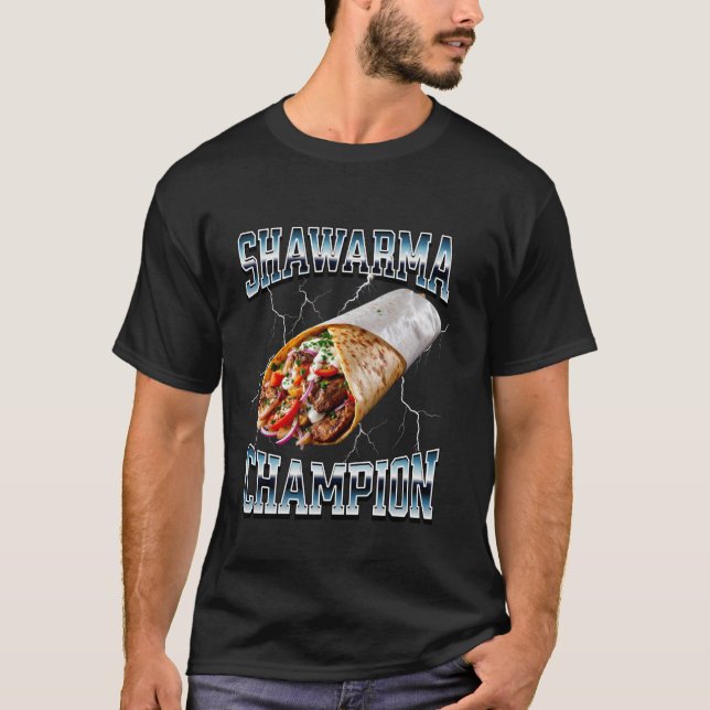 Shawarma Champion Doner Kebab Eating Tävling Winne T Shirt (Framsida)