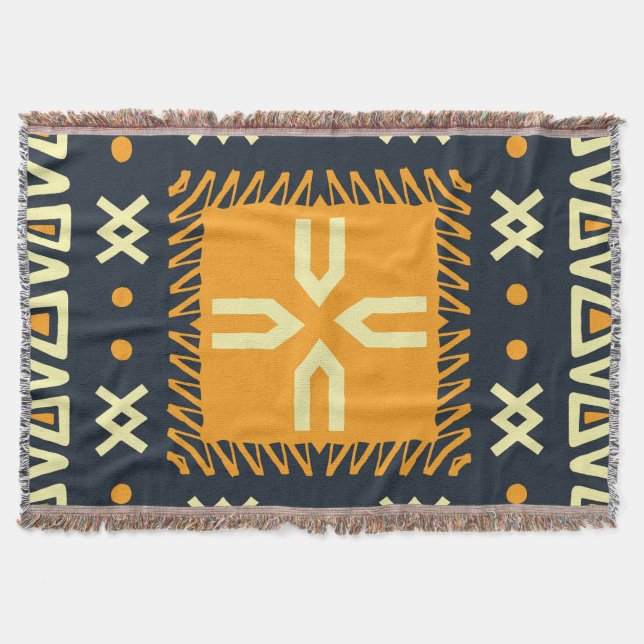 Shawl Design: Indiskt batik Square. Filt (Framsidan)