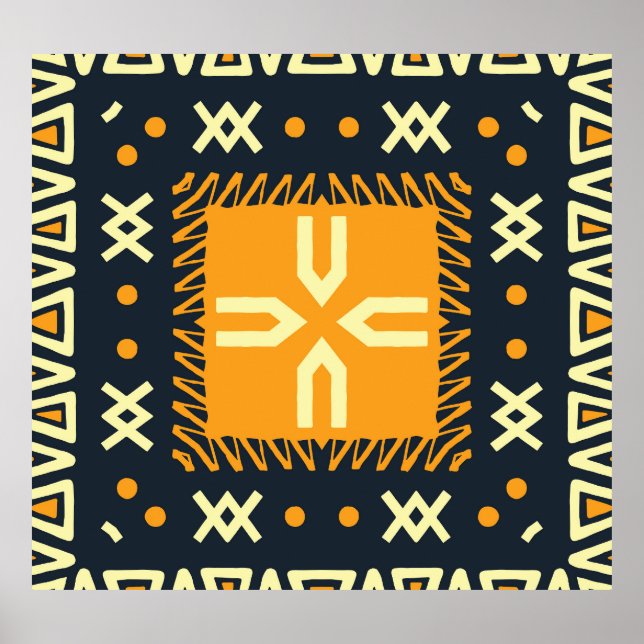 Shawl Design: Indiskt batik Square. Poster (Framsidan)