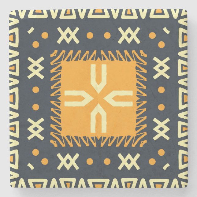 Shawl Design: Indiskt batik Square. Stenunderlägg (Framsidan)