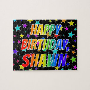 "SHAWN" First Namn, Roligt "GRATTIS PÅ FÖDELSEDA Pussel
