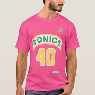 Shawn Kemp Retro Supersonics Jersey 90S Stil Fläkt T Shirt