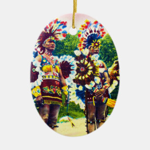 Shawnee Indian Krig Dancers, Oklahoma Julgransprydnad Keramik