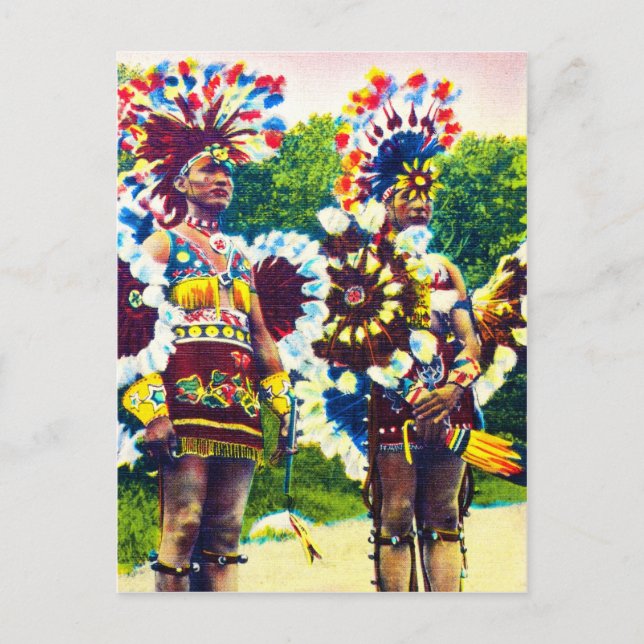 Shawnee Indian Krig Dancers, Oklahoma Vykort (Framsida)