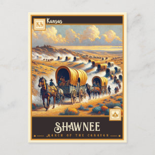 Shawnee, Kansas VINTAGE Vykort