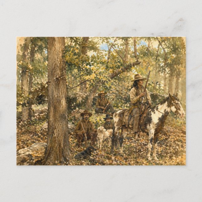 Shawnee-krigare. Vykort (Framsida)