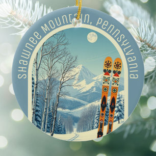 Shawnee Mountain Pennsylvania skidminne Julgransprydnad Keramik