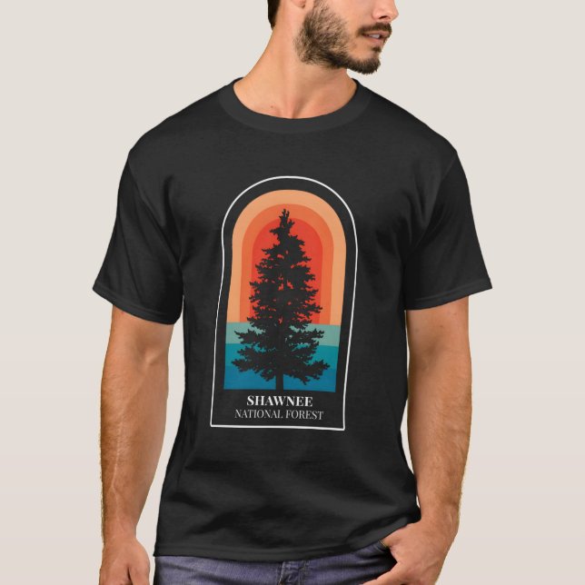 Shawnee National Forest Illinois Hiking T Shirt (Framsida)