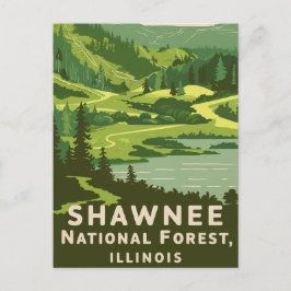 Shawnee National Forest Retro Travel Helg Vykort