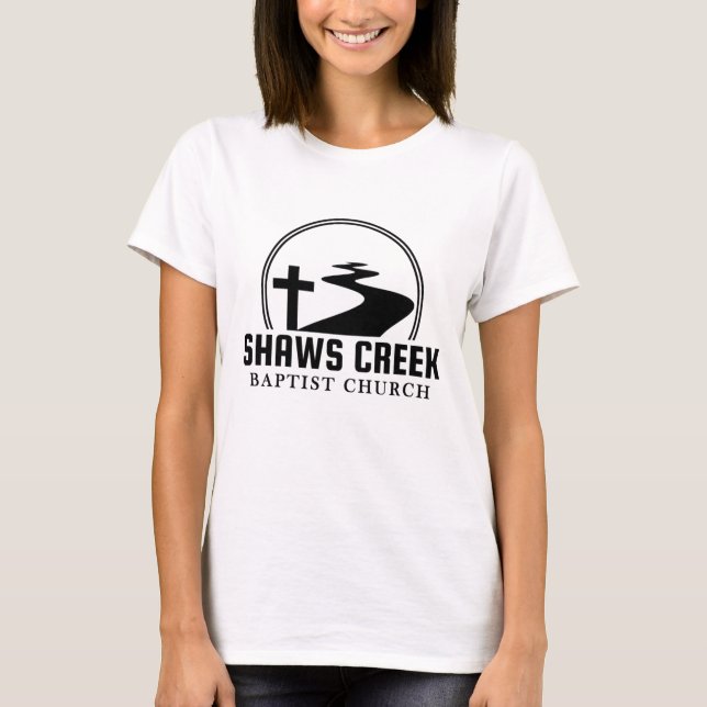 Shaw's Bäck Black Logotyp Shirt Womens T (Framsida)