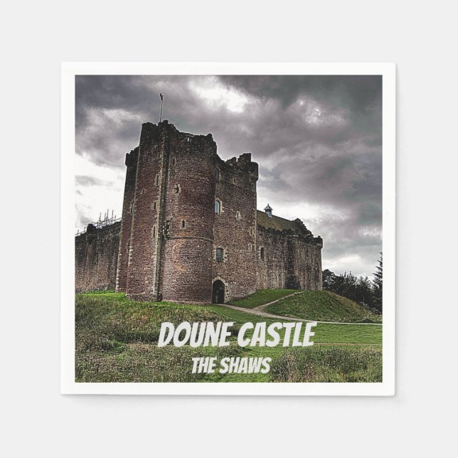 Shaws' Doune Castle, Skottland, Mörk Stormy Namn Pappersservett (Framsidan)