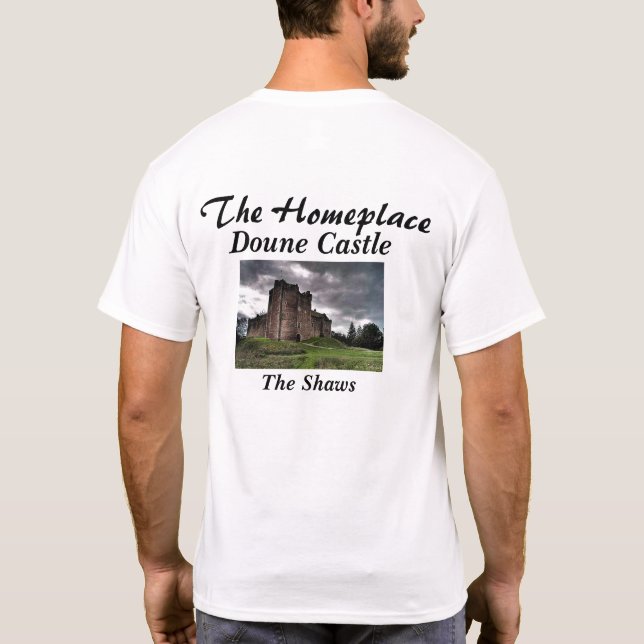 Shaws skotska Doune Castle Ancient Family Tee Shirt (Baksida)