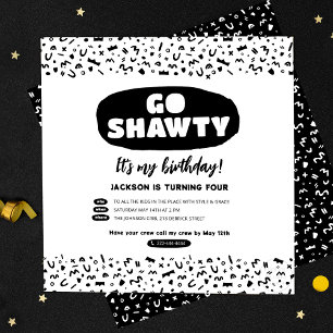 Shawty Det är din födelsedag, Hip hop Rap Party Inbjudningar