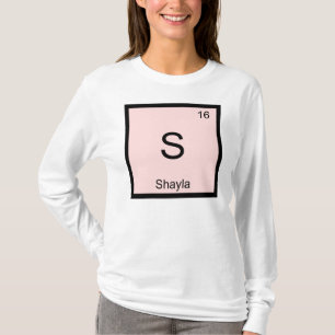 Shayla Namn kemi Inslag Periodic Bord Tee Shirt
