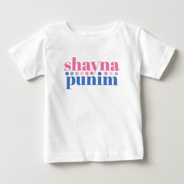 Shayna Punim Jewish Rosa Blue Cute Slogan T Shirt (Framsida)