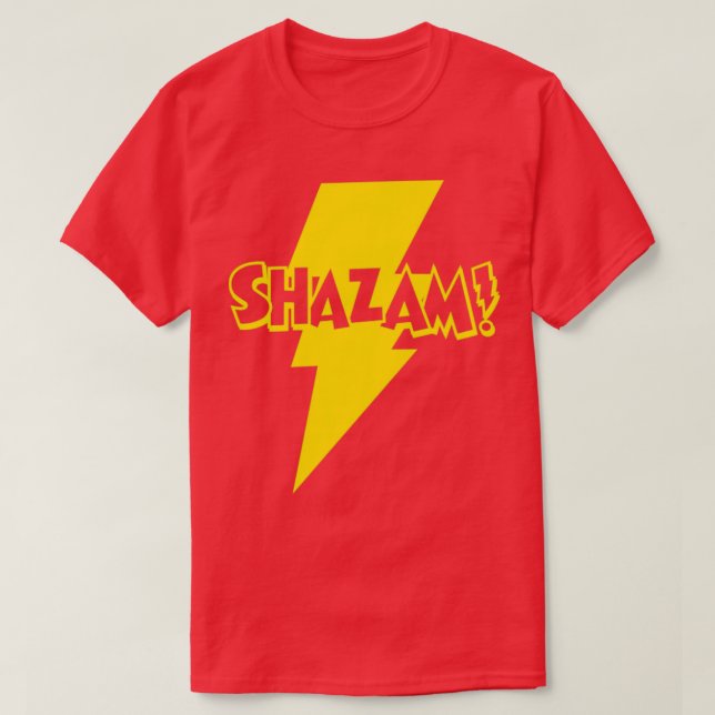 SHAZAM 1 Färg Guld T Shirt (Design framsida)