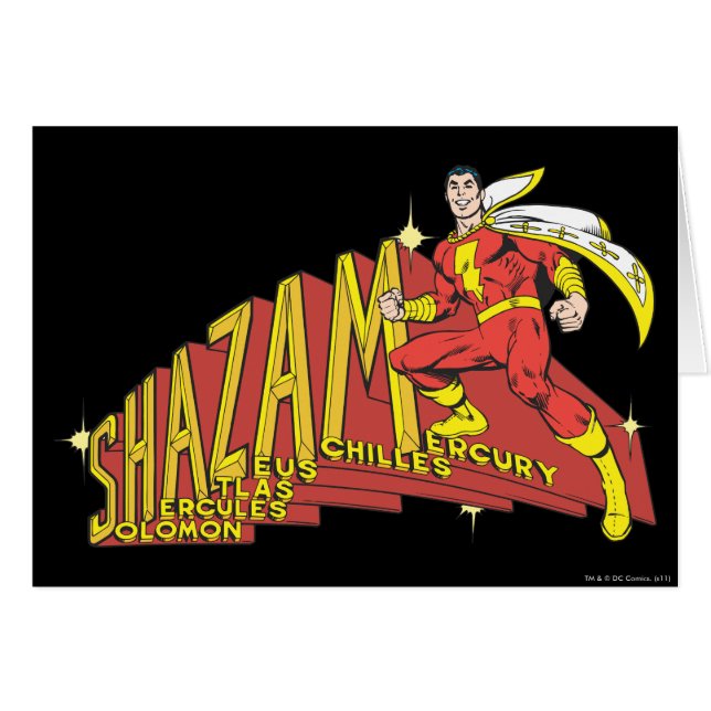 Shazam Acronym Hälsningskort (Framsidan Horizontal)