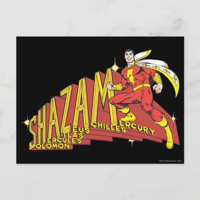 Shazam Acronym Vykort (Framsida)