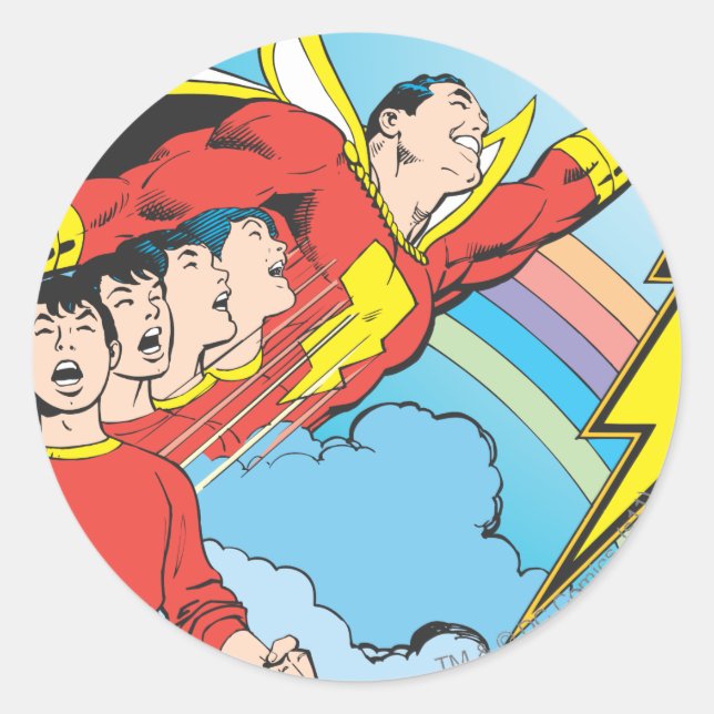 SHAZAM/Billy Batson Runt Klistermärke (Framsida)