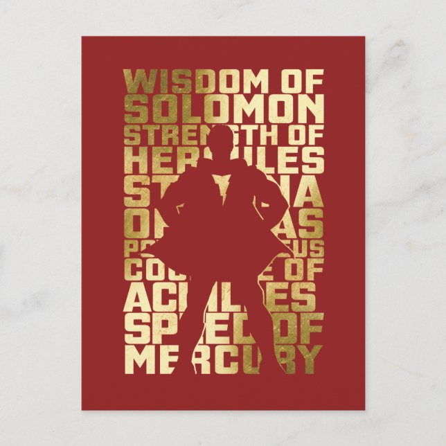 SHAZAM! | Byrka gyllene typografi Vykort (Framsida)